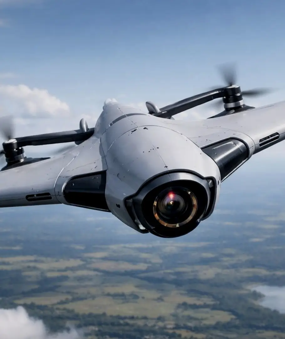 Unmanned aircraft in flight