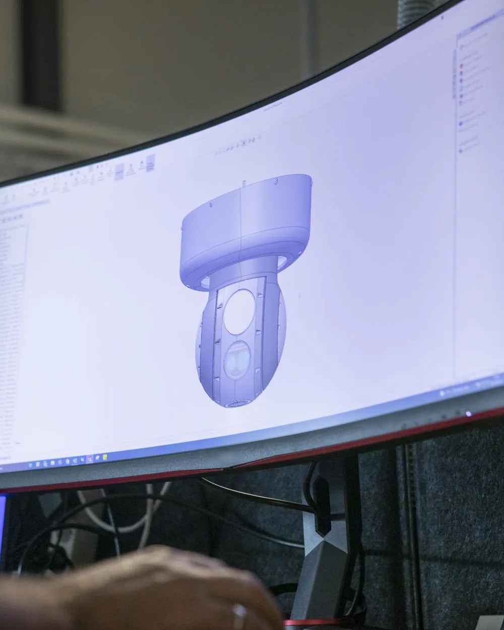 Gimbal design in CAD software at DST Control